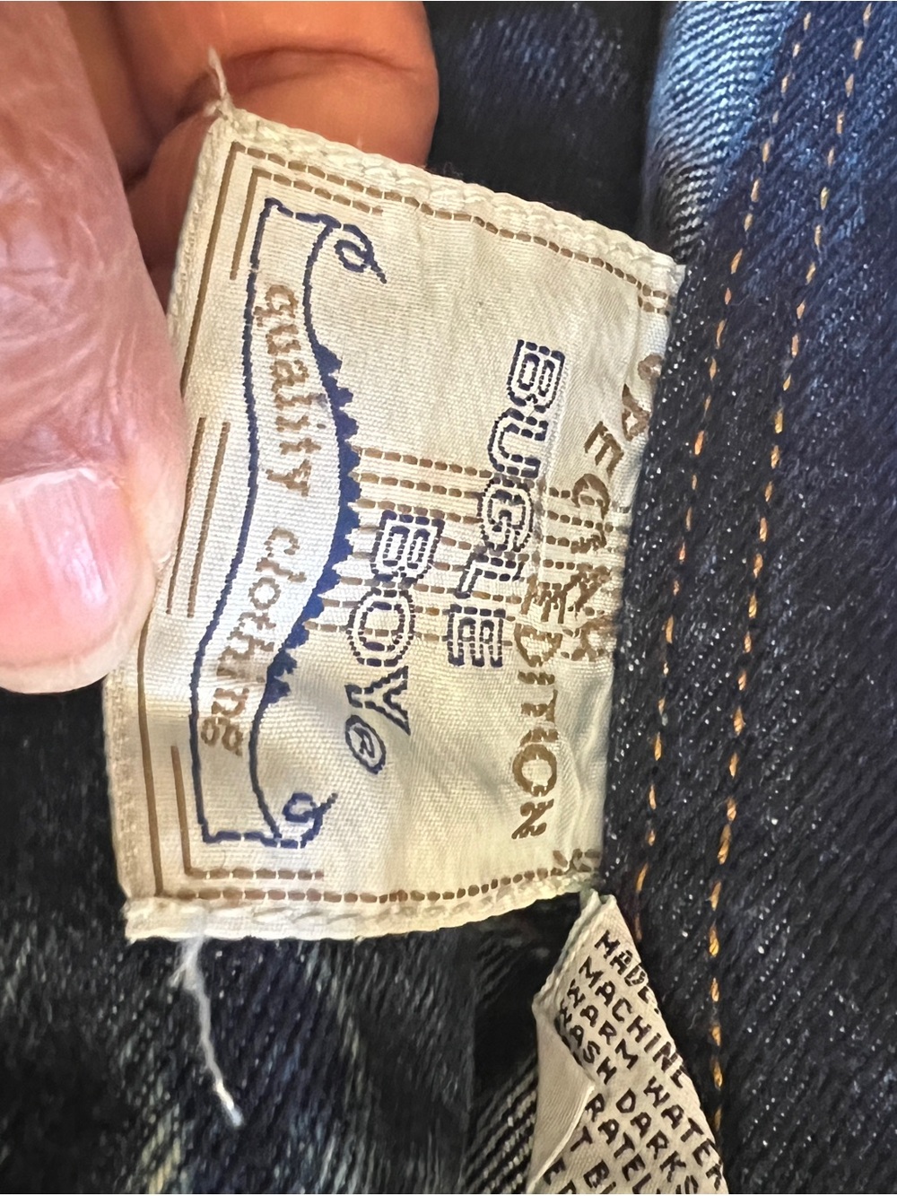 Vintage 90s Bugle Boy High Rise Jeans Western Leather Trim Tapered - Picture 4 of 11